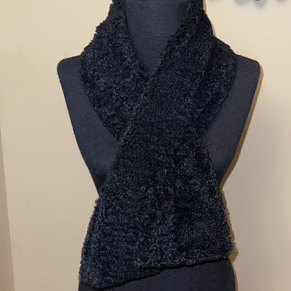 NWT INC layered up faux fur black scarf